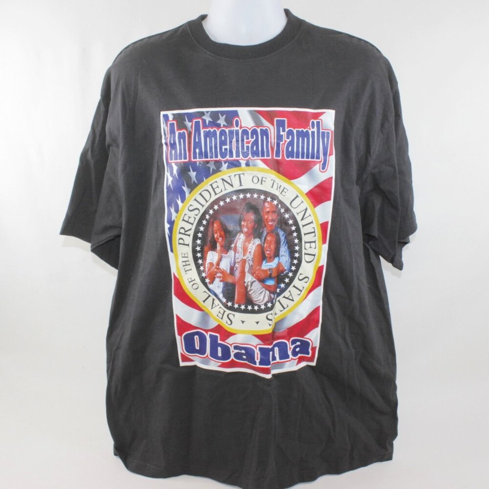 An American Family President Barack Obama Michelle & Girls Phat Doc Shirt XXL